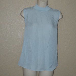 LAST CHANCE Sz S Vince Baby Blue Silk Sleeveless Blouse